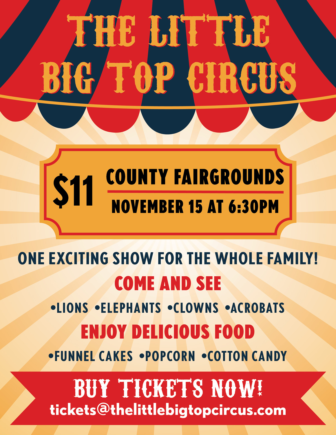 The Little Big Top Circus flyer design