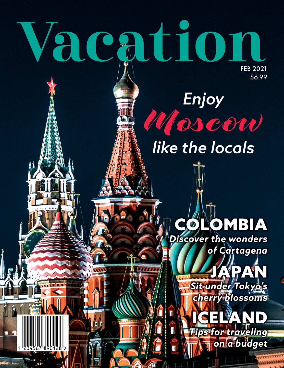 Travel magazine cover design