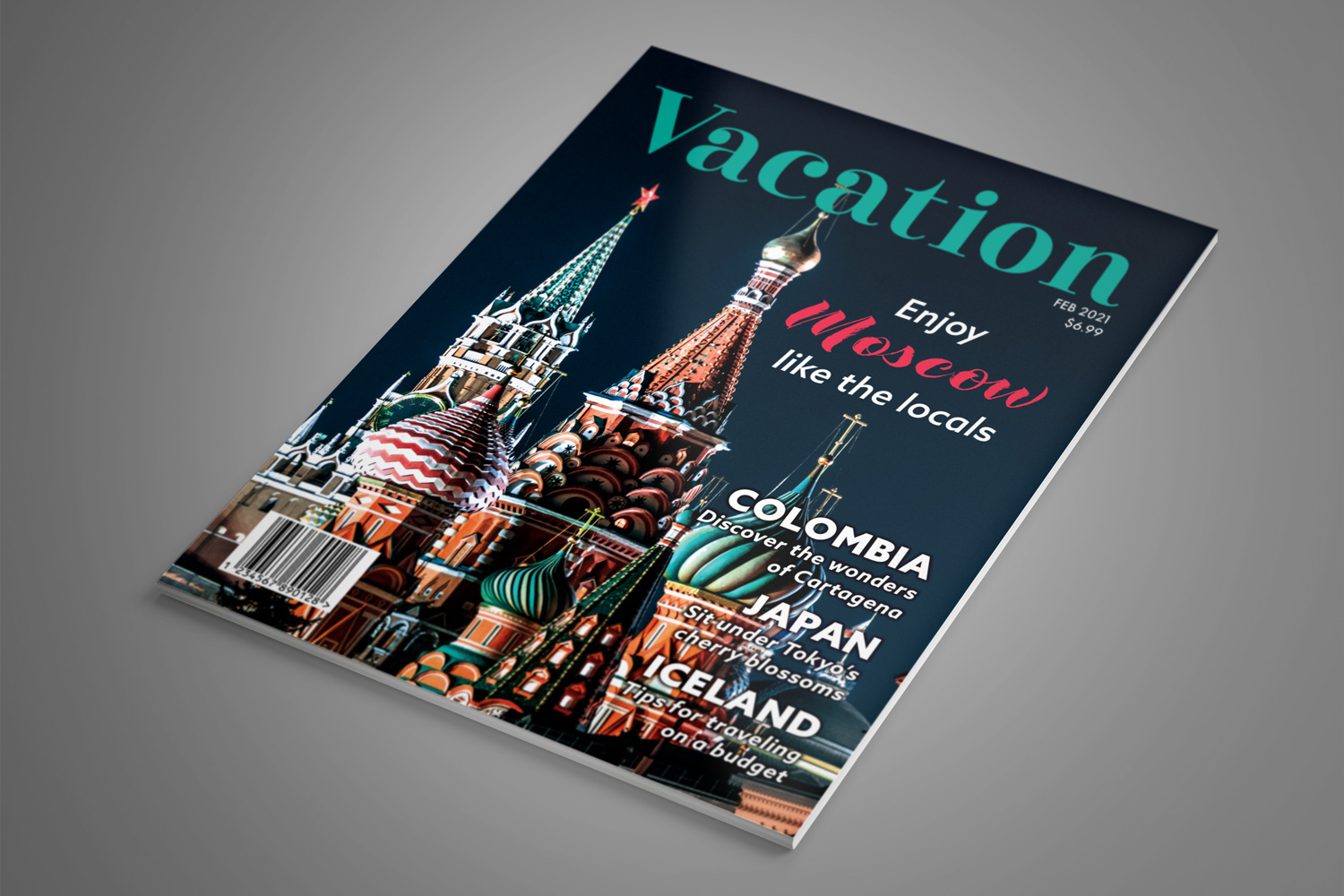 Travel magazine cover mockup 1