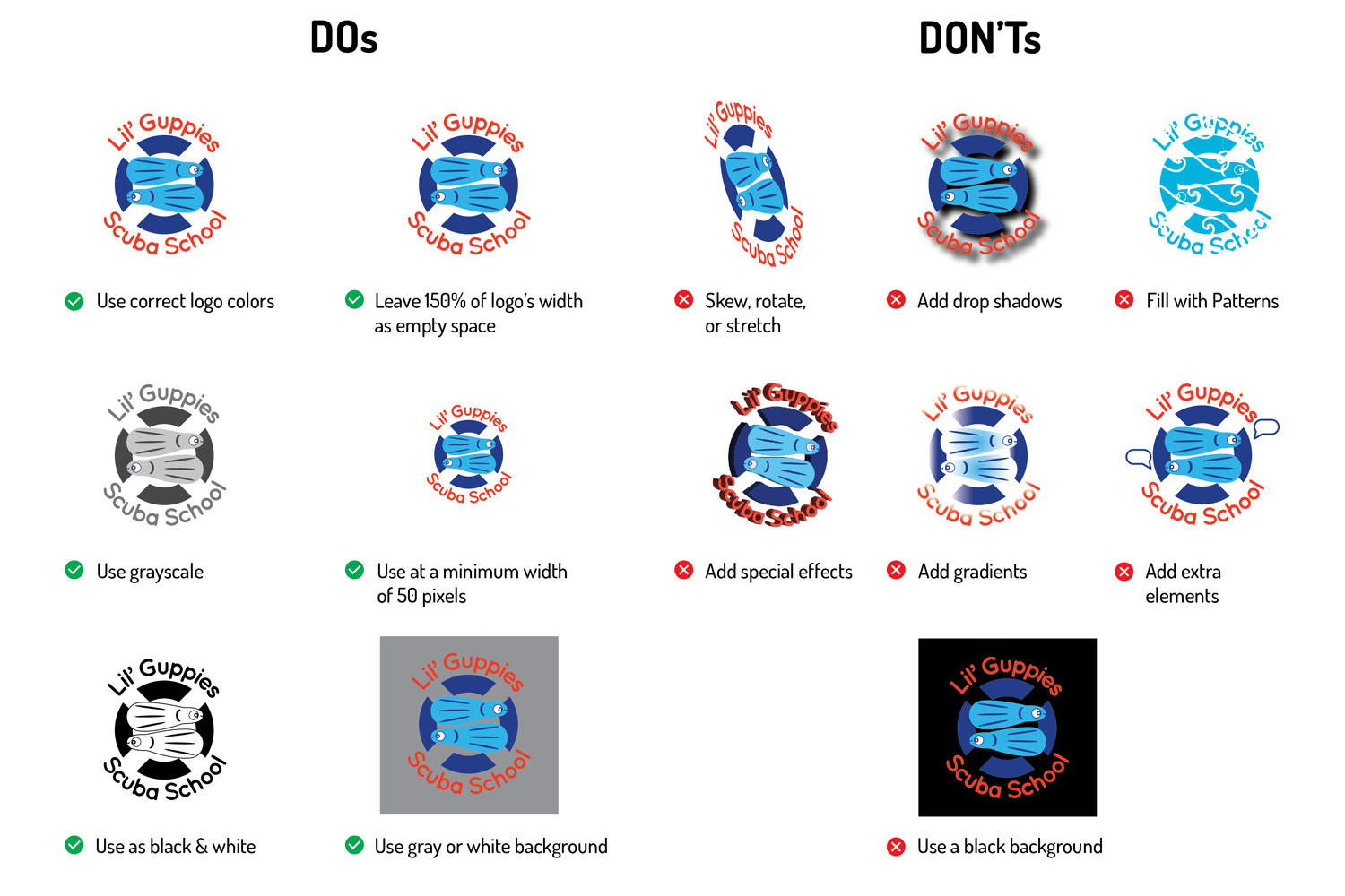 Lil' Guppies logo usage guide